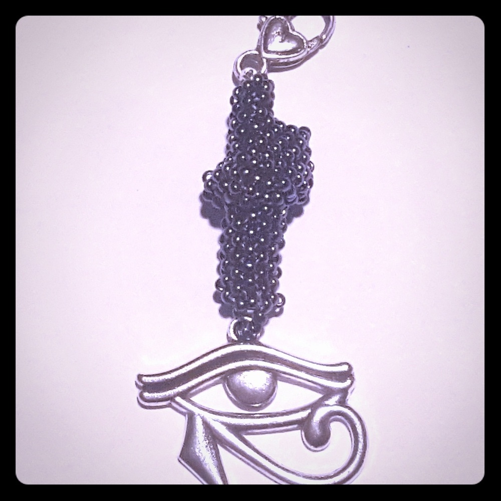 Eye of Horus bead woven keychain sculpture